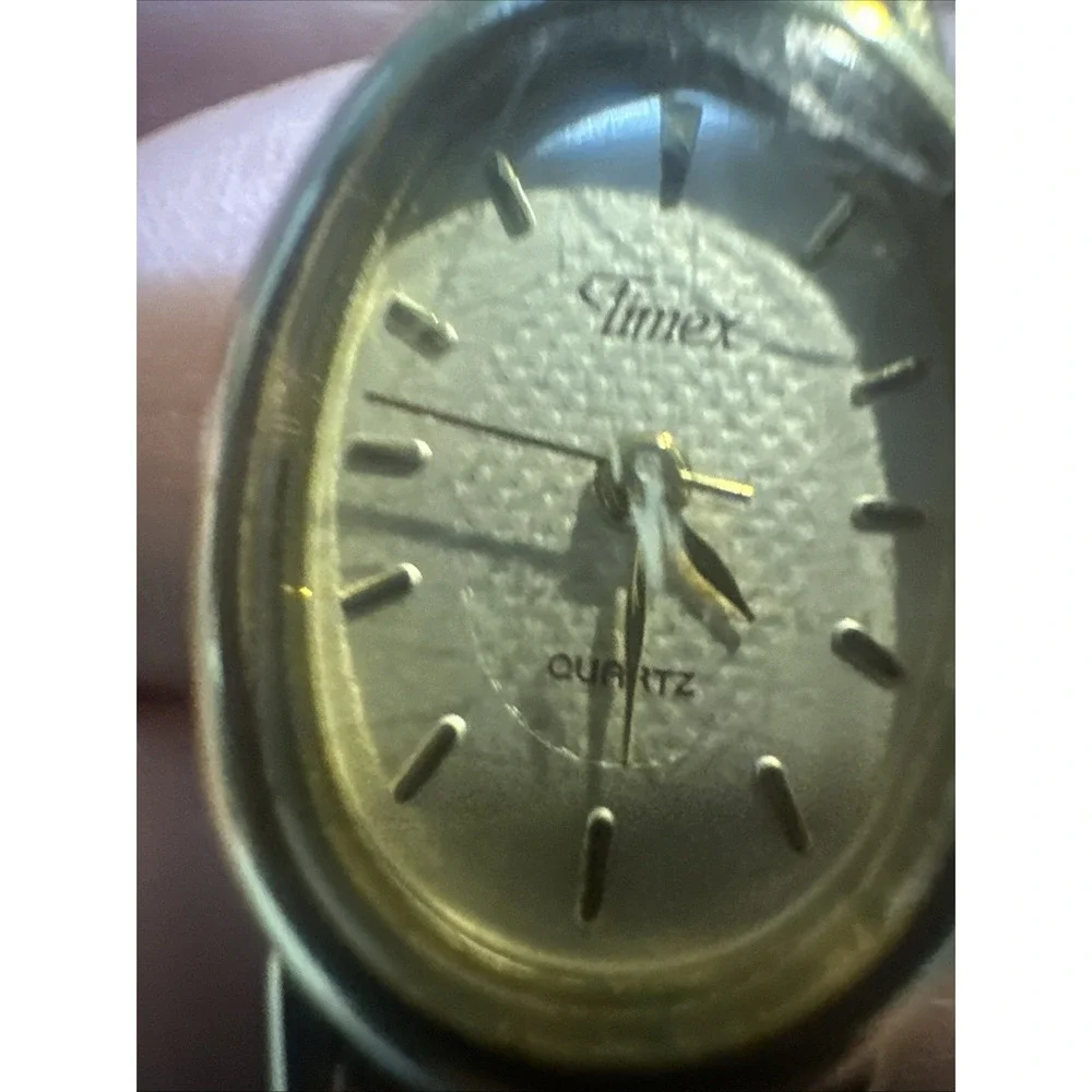 Works Vintage Timex Cavatina Quartz Two‎ Tone Ladies Watch Stretch 18mm Fit 7.5